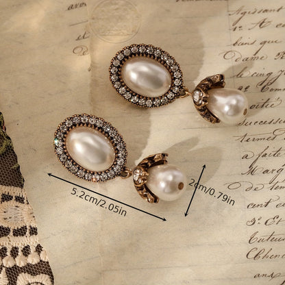 Elegant Vintage-Inspired Pearl Drop Earrings