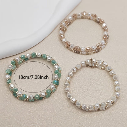 Elegant Turquoise Pearl Bracelet Set