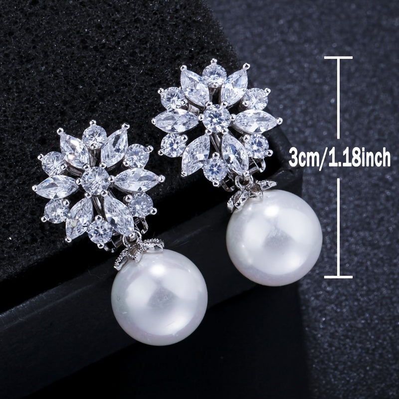 Elegant Pearl Drop Clip Earrings