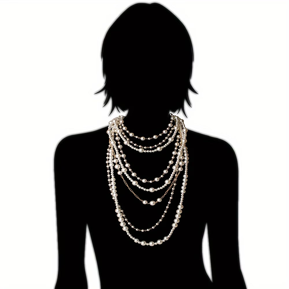 Elegant Layered Pearl Statement Set