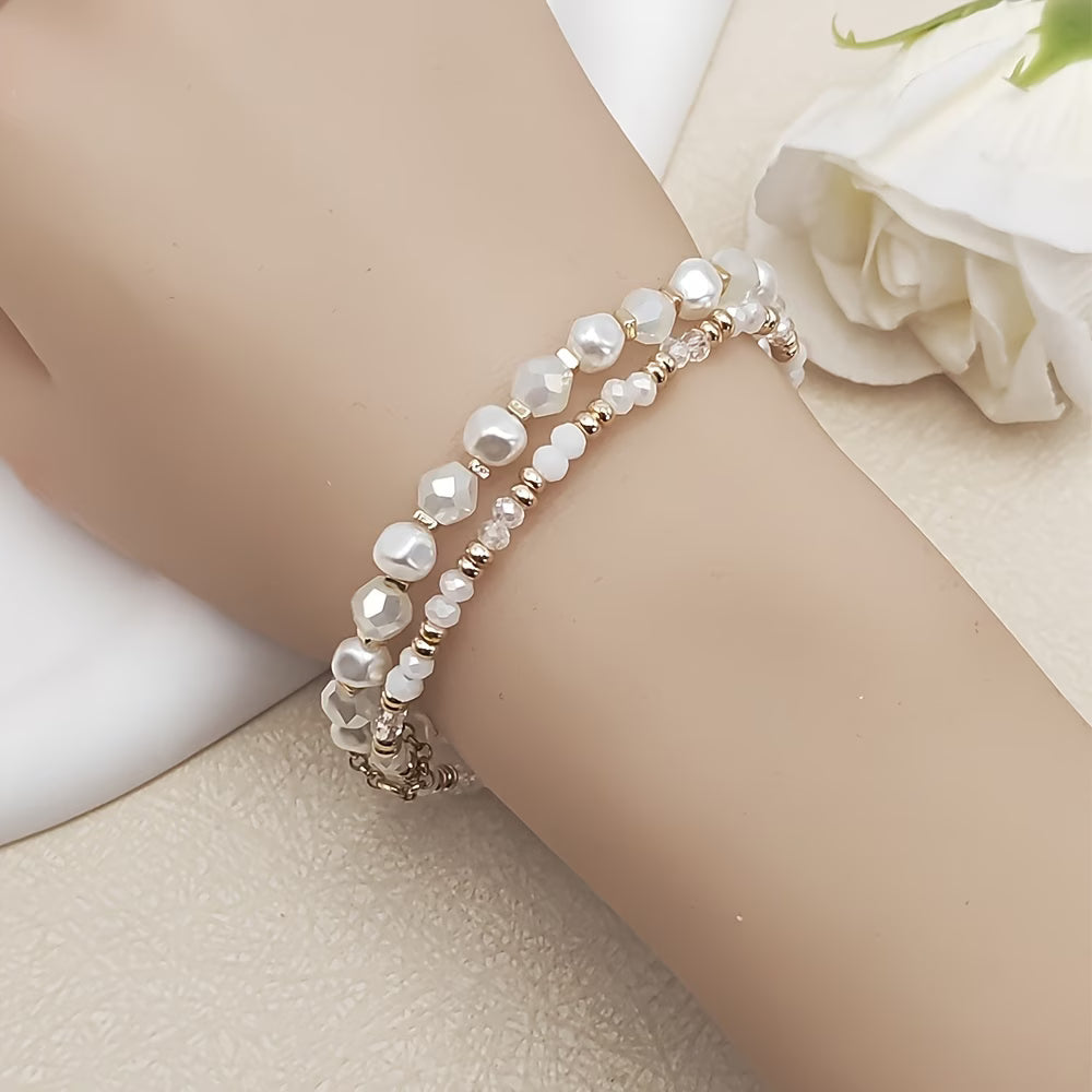 Elegant Turquoise Pearl Bracelet Set