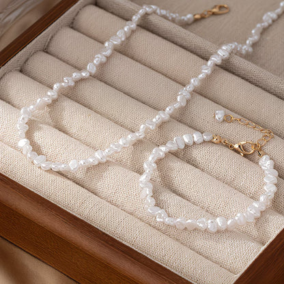 Sophisticated Baroque Pearl Necklace Set