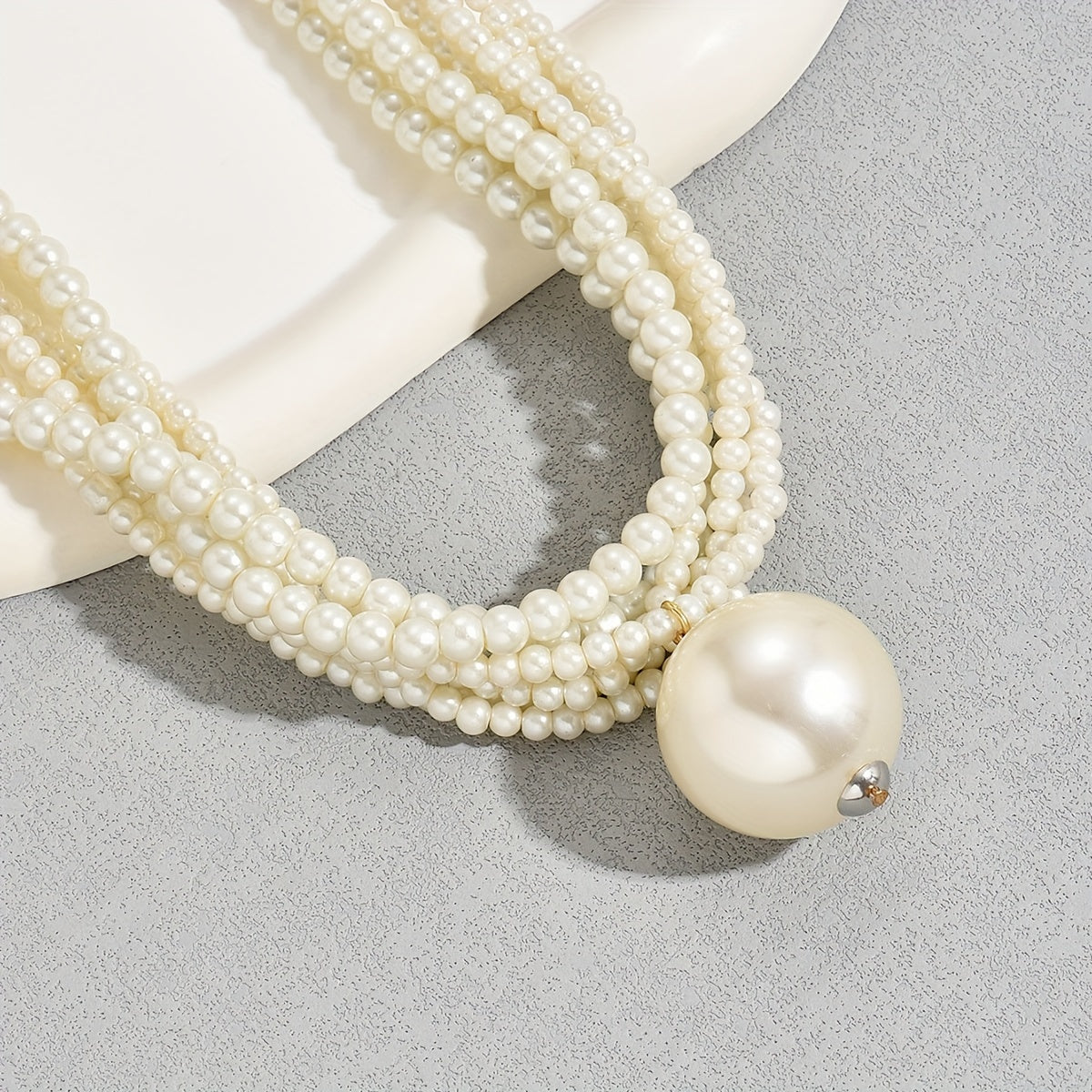 Elegant Twisted Pearl Statement Necklace