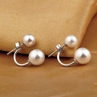 Elegant Double Pearl Statement Earrings
