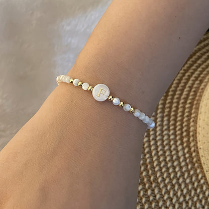 Elegant Initial Pearl Bracelet