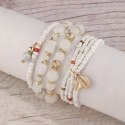 Elegant Pearl Layered Bracelet Set