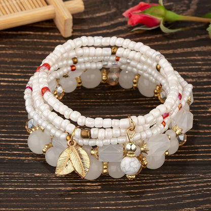 Elegant Pearl Layered Bracelet Set