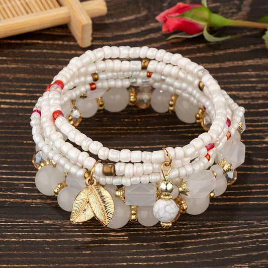 Elegant Pearl Layered Bracelet Set