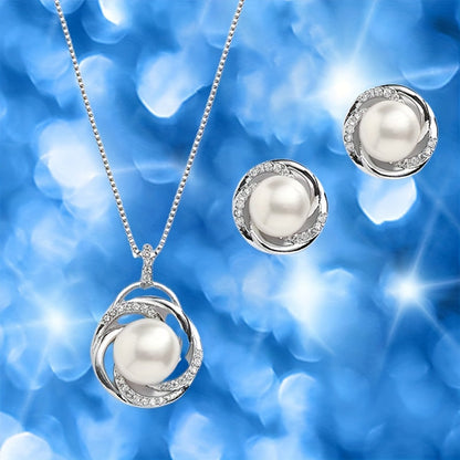 Elegant Pearl Swirl Jewelry Set