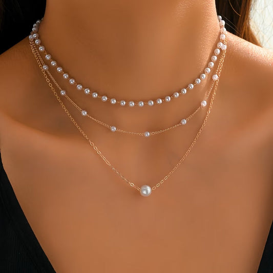 Sophisticated Layered Pearl Necklace