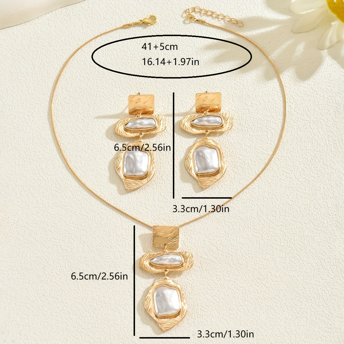 Elegant Irregular Pearl Gold Set