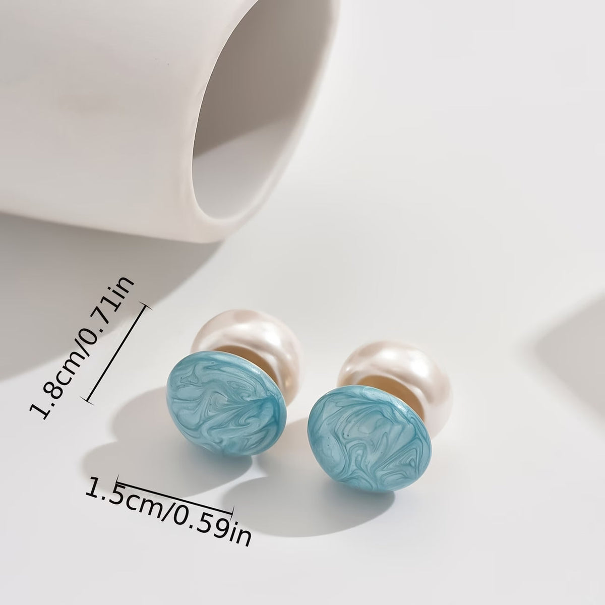 Elegant Pearl Turquoise Stud Earrings