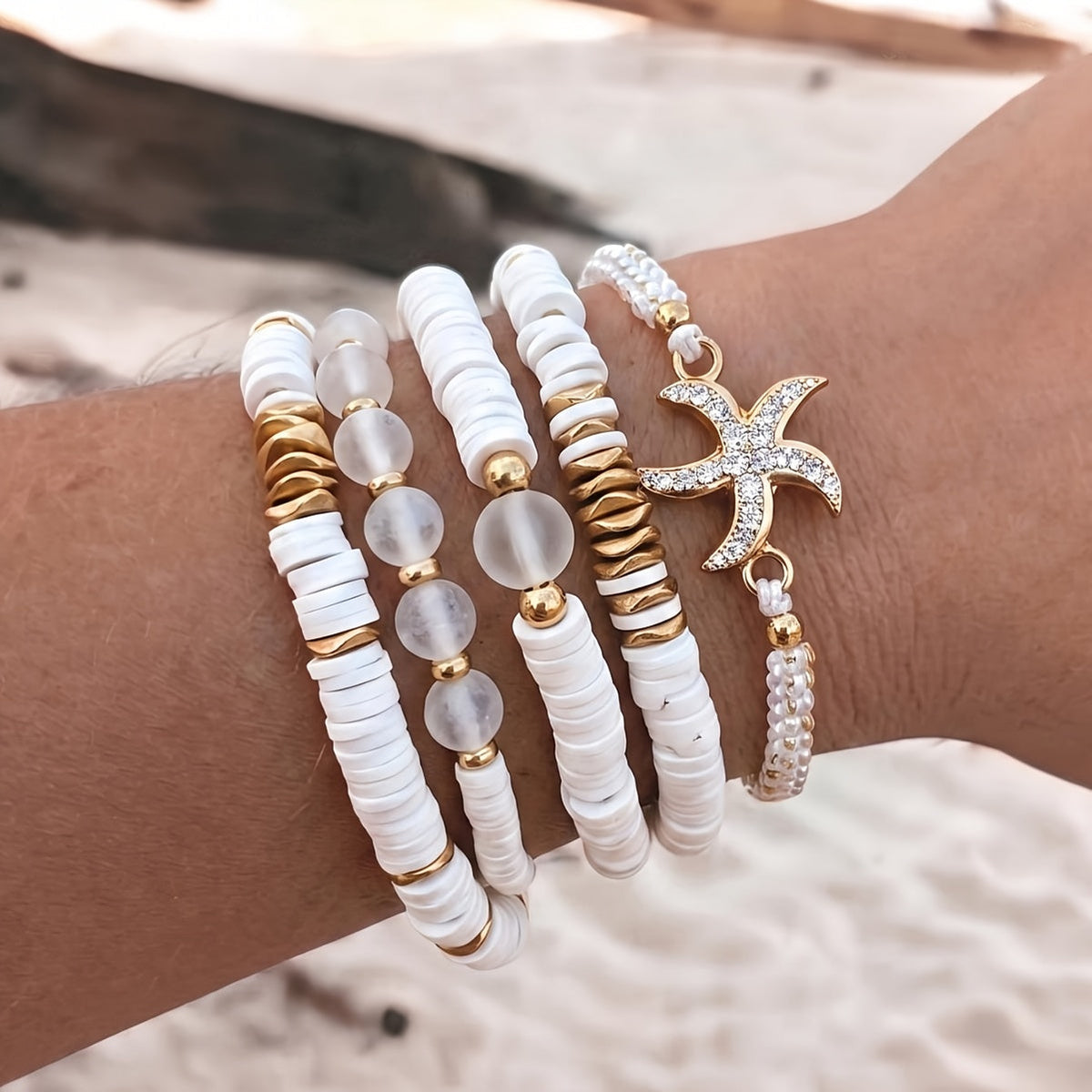 Elegant Pearl Coastal Bracelet Set