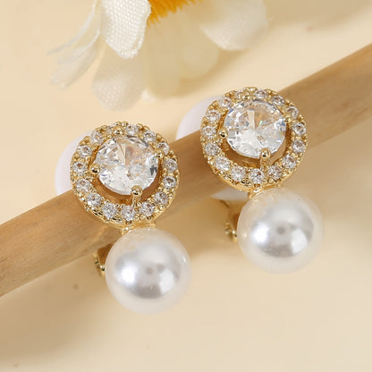 Elegant Pearl Halo Clip Earrings