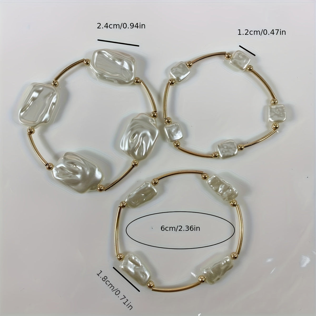 Elegant Baroque Pearl Bangle Set