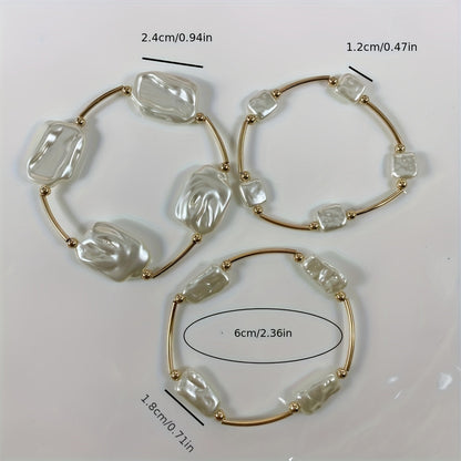 Elegant Baroque Pearl Bangle Set