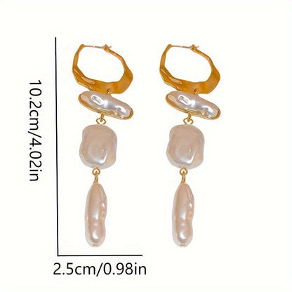 Elegant Baroque Pearl Drop Earrings