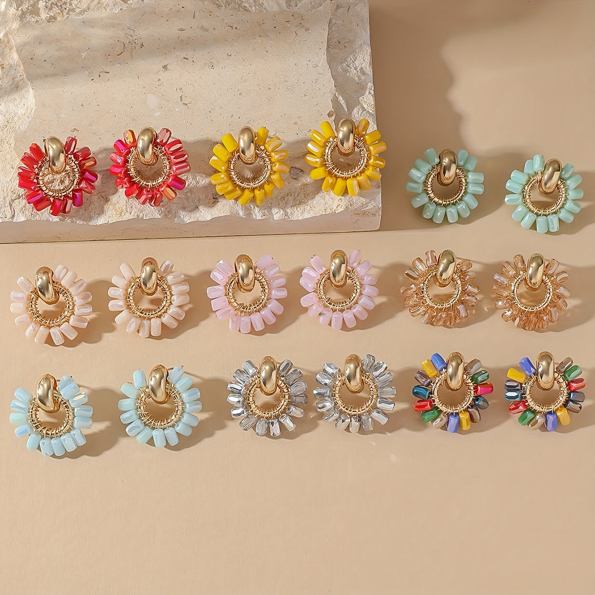 Elegant Pearl Beaded Fan Earrings