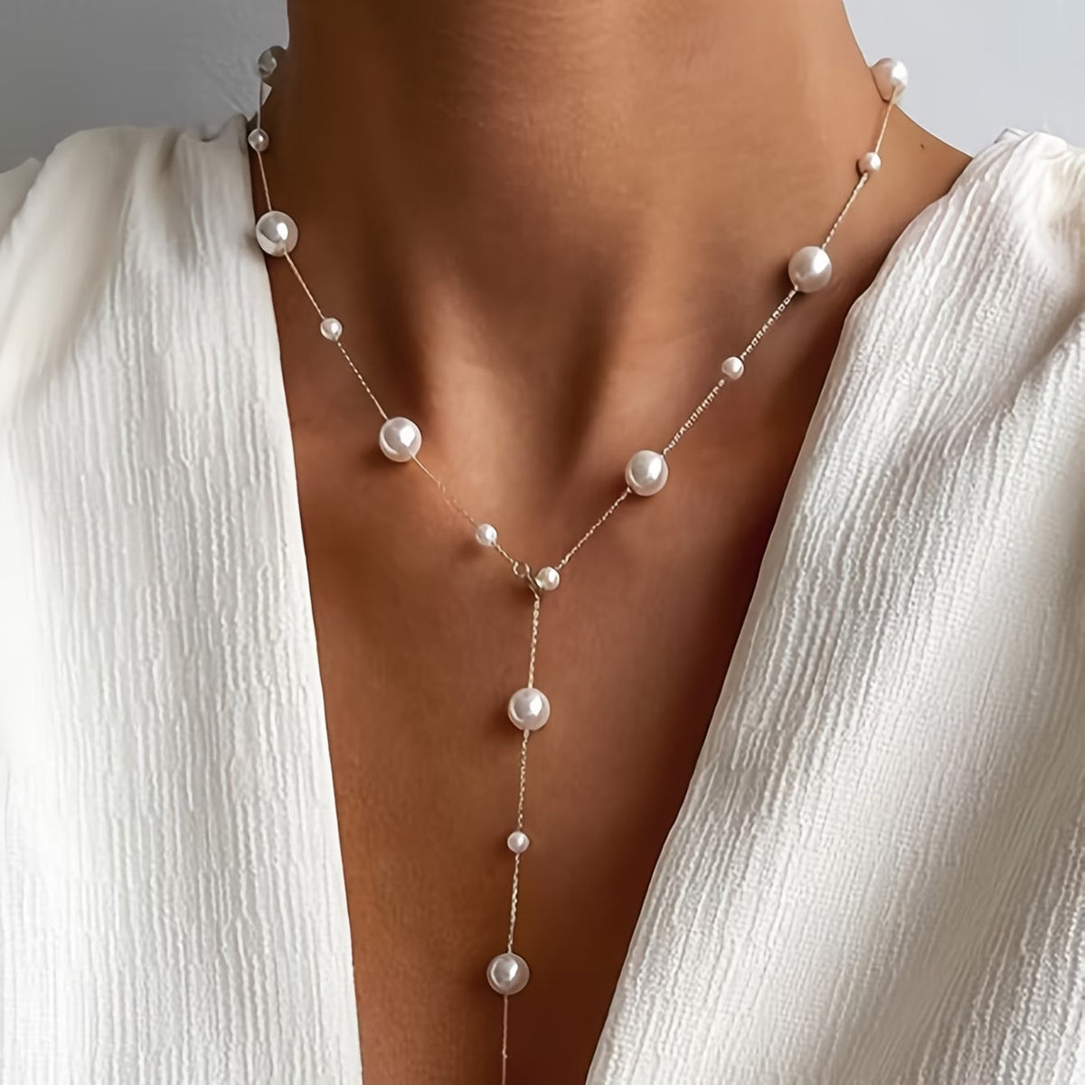 Sophisticated Pearl Drop Necklace