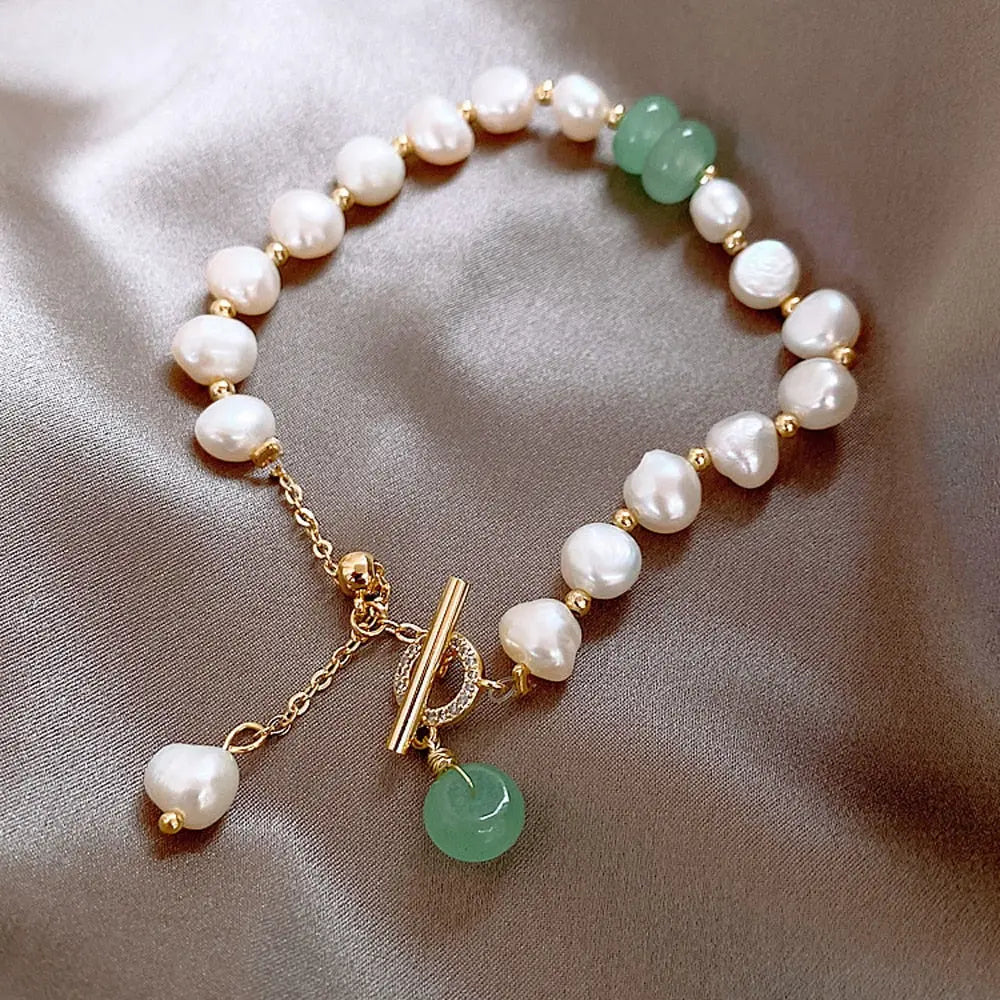 Timeless Pearl And Jade Bracelet