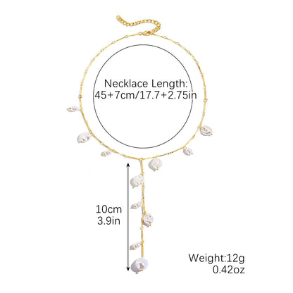Elegant Pearl Waterfall Necklace