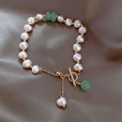 Timeless Pearl And Jade Bracelet