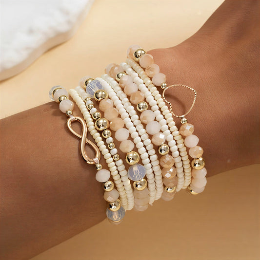 Elegant Pearl Stacking Bracelet Set