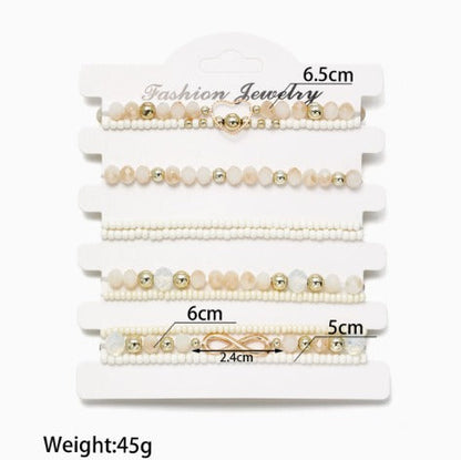 Elegant Pearl Stacking Bracelet Set