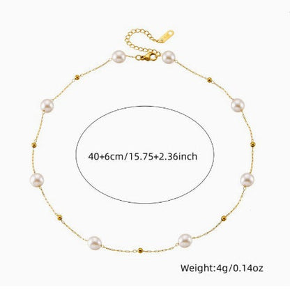 Elegant Pearl Chain Jewelry Set