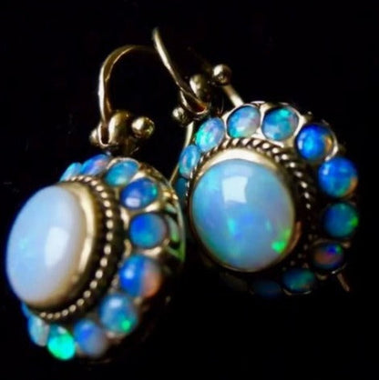 Sophisticated Pearl and Turquoise Opal Earrings
