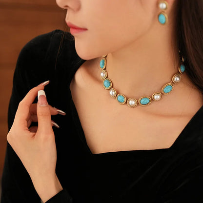 Elegant Pearl and Turquoise Set