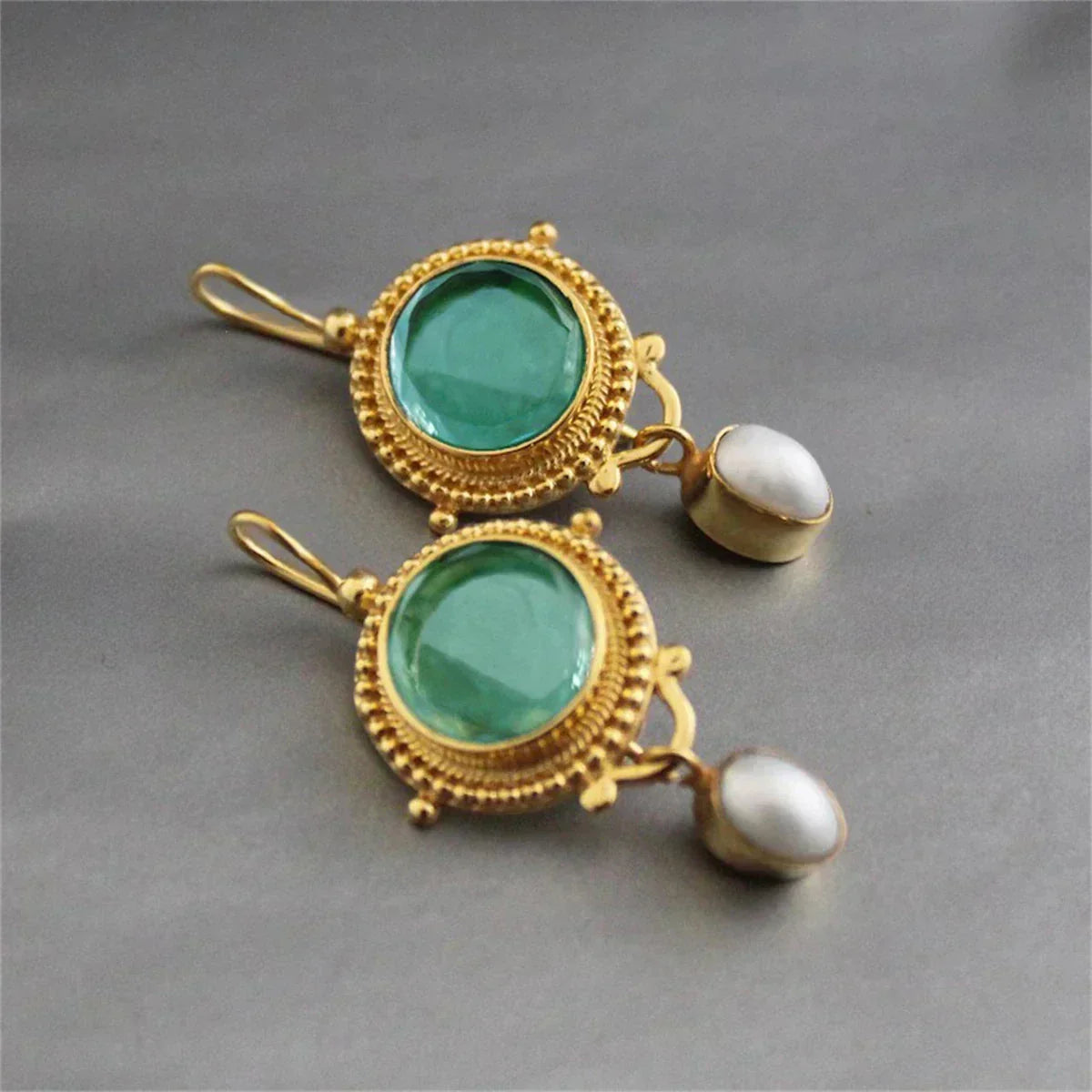 Elegant Turquoise Gem Drop Earrings
