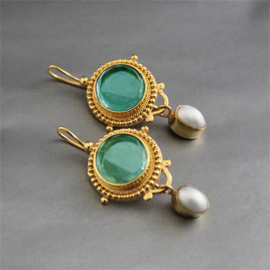 Elegant Turquoise Gem Drop Earrings