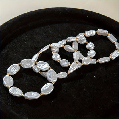 Elegant Pearl Statement Bracelet Set