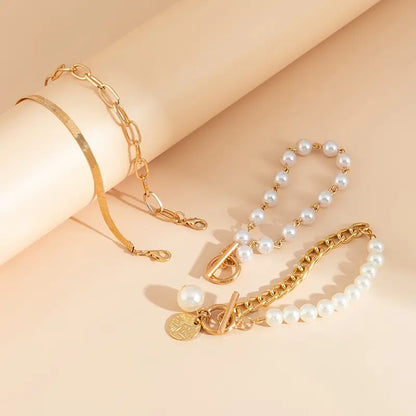 Sophisticated Layered Pearl Bracelet Set