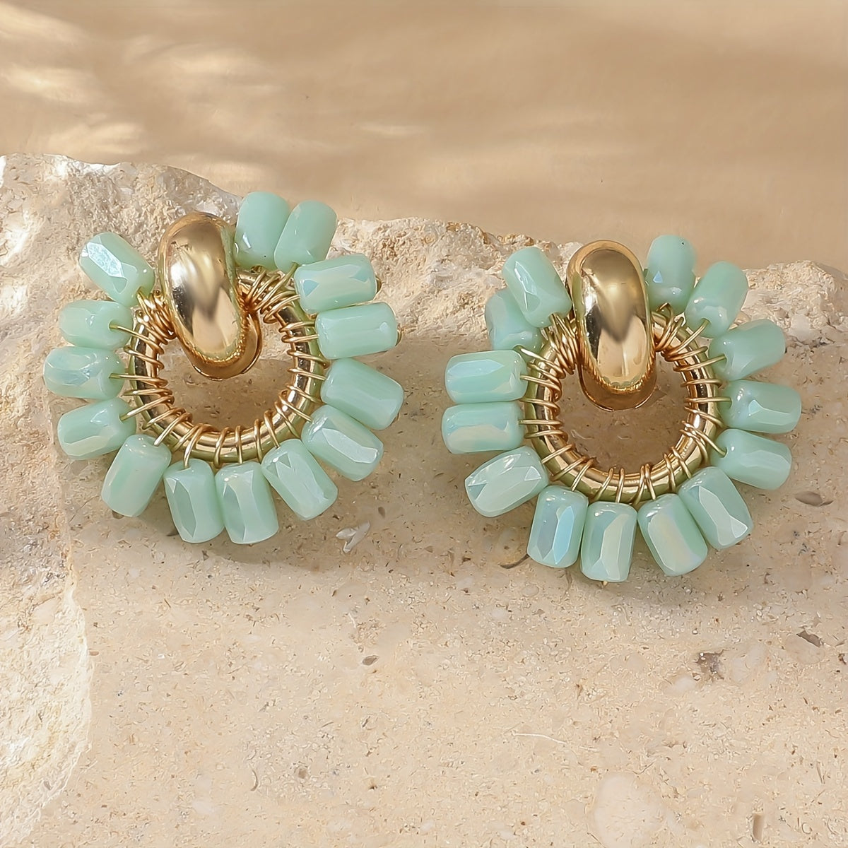 Elegant Pearl Beaded Fan Earrings