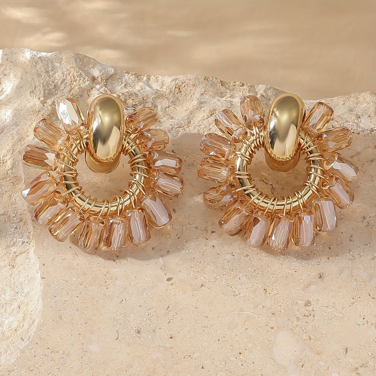 Elegant Pearl Beaded Fan Earrings