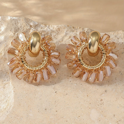 Elegant Pearl Beaded Fan Earrings