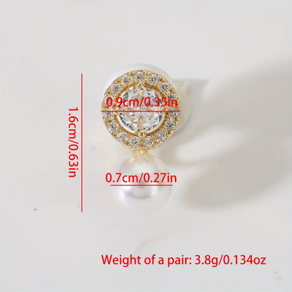 Elegant Pearl Halo Clip Earrings