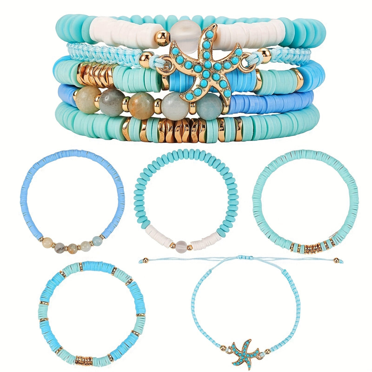 Elegant Pearl Coastal Bracelet Set