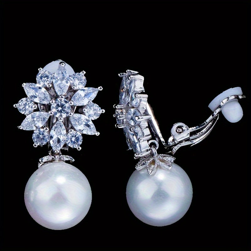Elegant Pearl Drop Clip Earrings