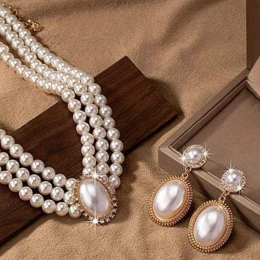 Timeless Pearl Strand Necklace Set