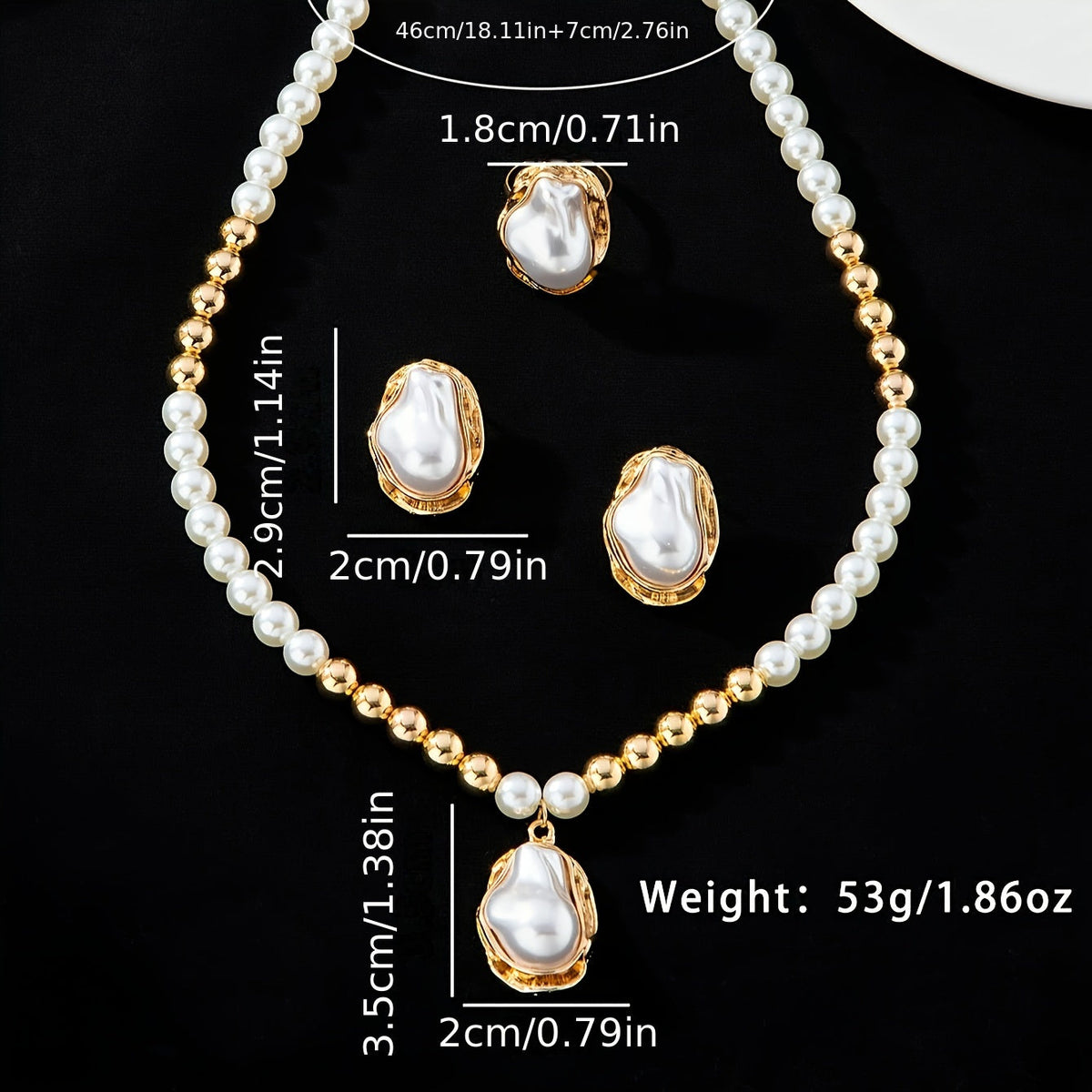 Sophisticated Golden Baroque Pearl Set