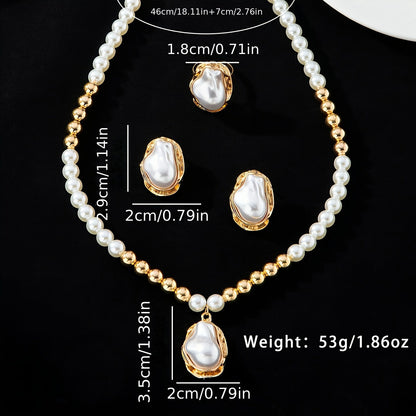 Sophisticated Golden Baroque Pearl Set