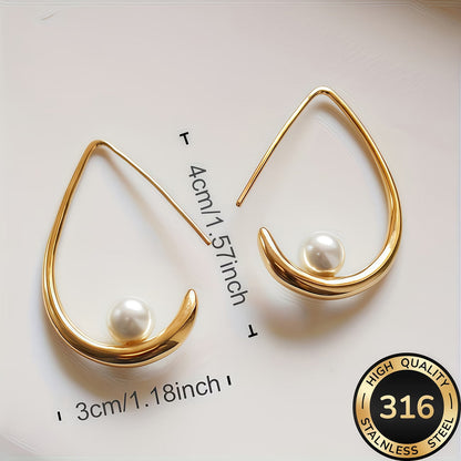 Elegant Pearl Hoop Earrings