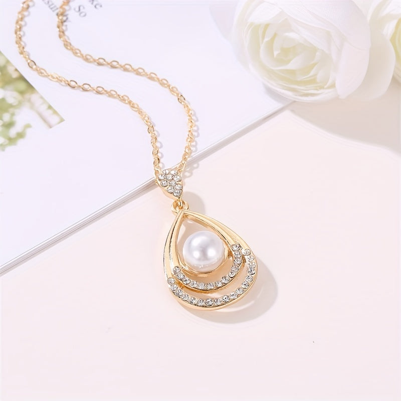 Elegant Pearl Drop Jewelry Set