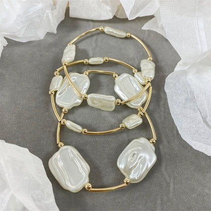 Elegant Baroque Pearl Bangle Set