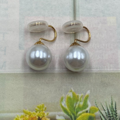 Elegant Gold Spiral Pearl Earrings