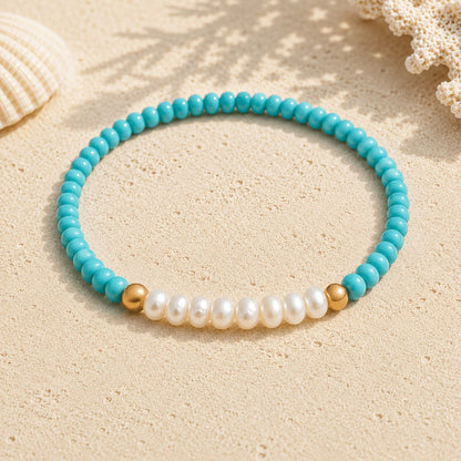 Elegant Turquoise Pearl Bracelet
