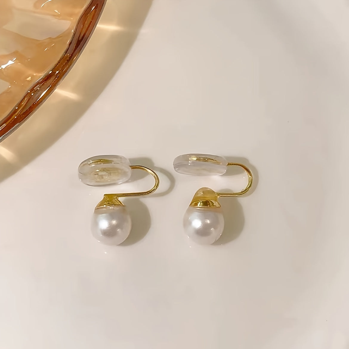 Elegant Gold Spiral Pearl Earrings